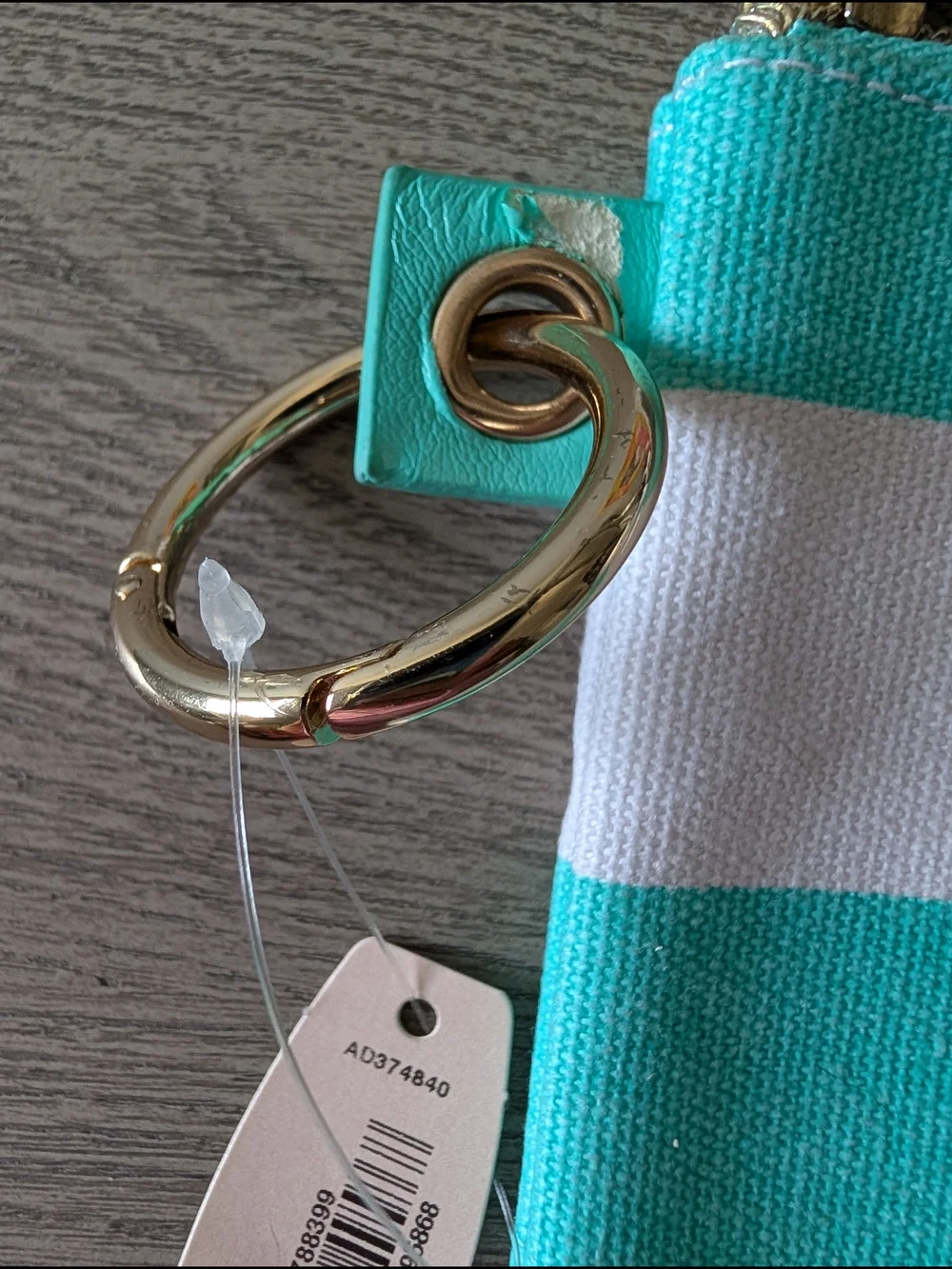 Victoria's Secret Turquoise & White Stripe Cosmetic Case NWT